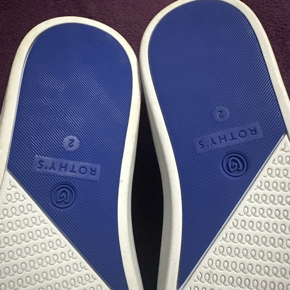 Rothy's Size EU 33 / US K2 The Kid White Rainbow Knit Slip On Sneaker Shoes